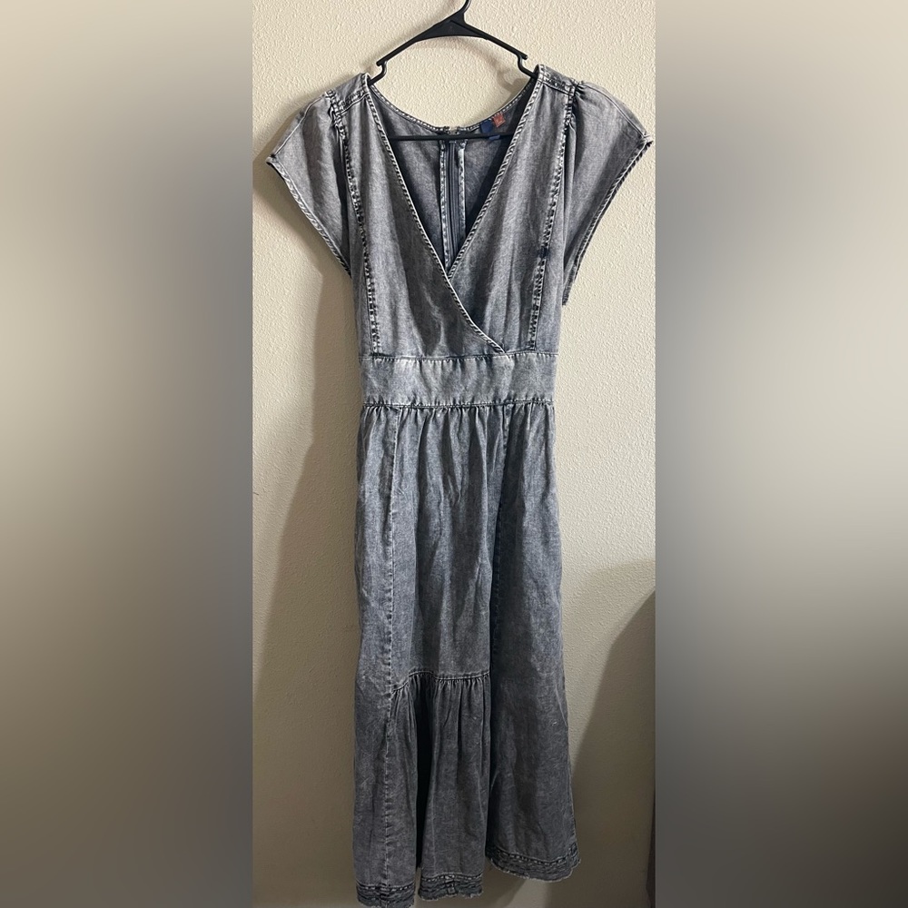 Pilcro Gray Denim Midi Dress - Picture 2 of 8